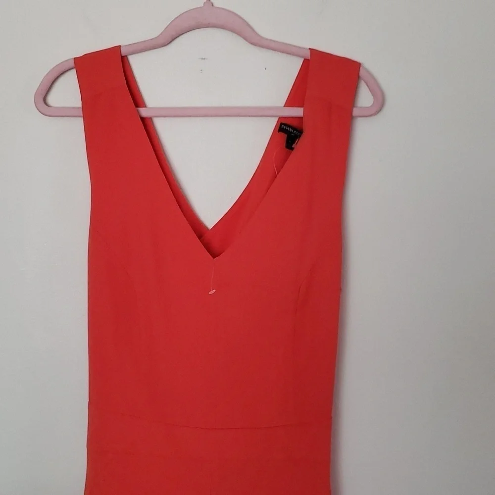 Banana Republic peach orange cross back summer dress, mini dress, wedding guest.